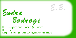 endre bodrogi business card